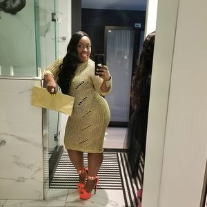 Gold sweater dress